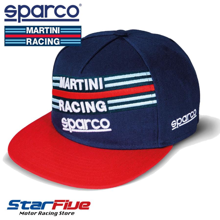 スパルコ×マルティーニレーシング キャップ 帽子 FLAT VISOR Sparco MARTINI RACING｜star5