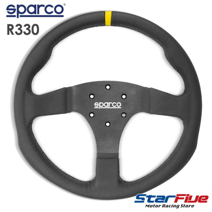 sparco スパルコ ステアリング R330 レザー LEATHER 330mm FLAT Sparco