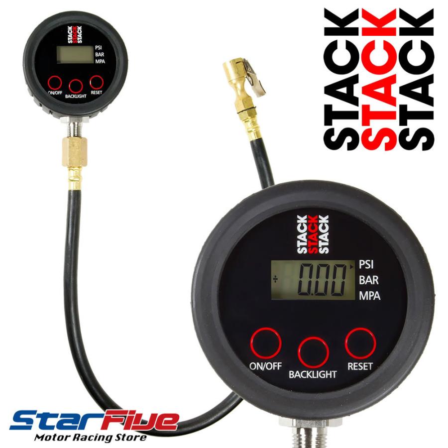 空気圧測定機器 STACK エアゲージ デジタル タイヤ空気圧計測 スタック : Star5 スター