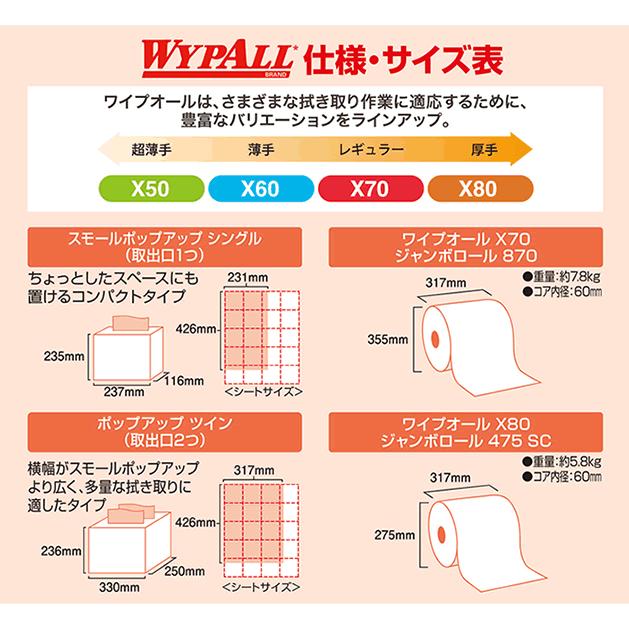エステー ワイプオール X60 ペーパーウエス 4つ折り 50枚 クレシア