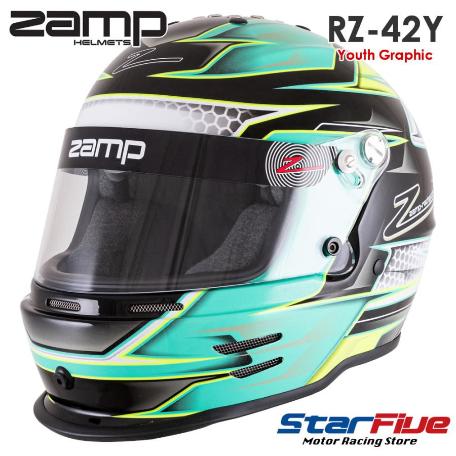 ZAMP HELMETS RZ-42Y Youth グリーン/シルバー グラフィック ジュニア