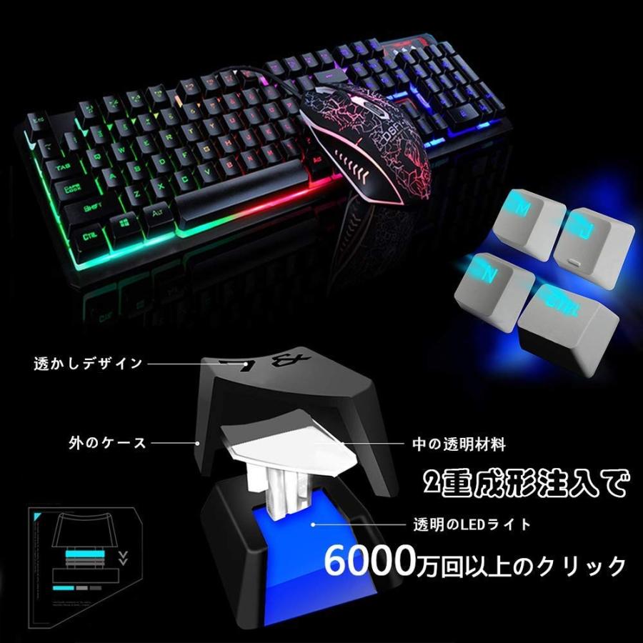 キーボード マウス ゲーミングキーボードマウスセット 防水 有線 メンブレン　英字配列 虹色 イルミネーション 19キー防衝突 キーボード　マルチメディア |  | 02