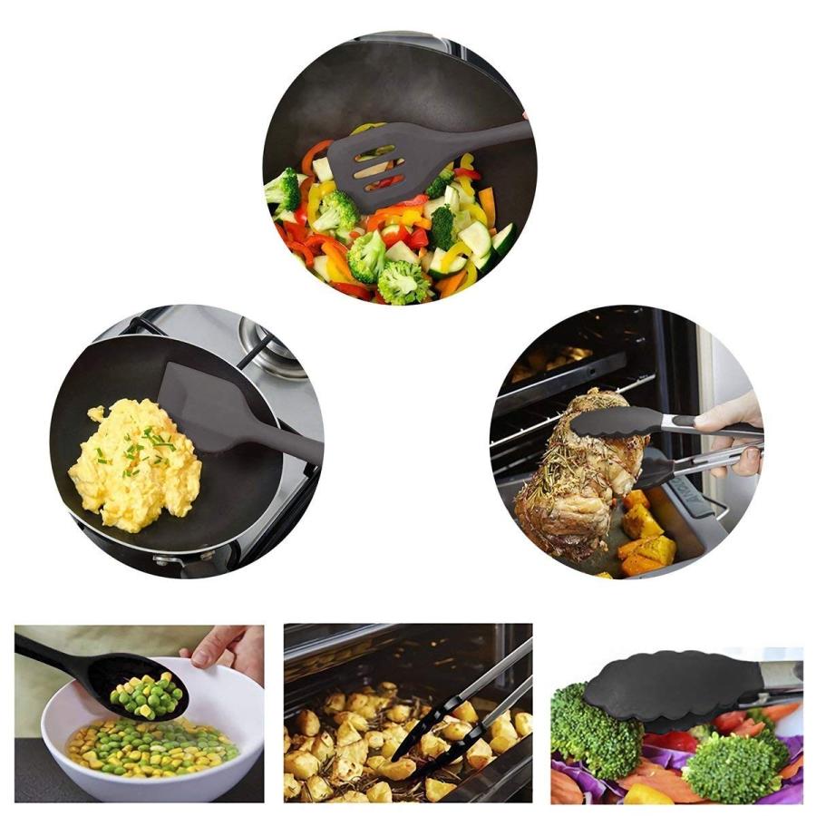 新生活 キッチンツール クッキング用品 シリコン製  10点 セット 引越し 耐熱 調理ツール 収納簡単 安全　送料無料 |  | 05