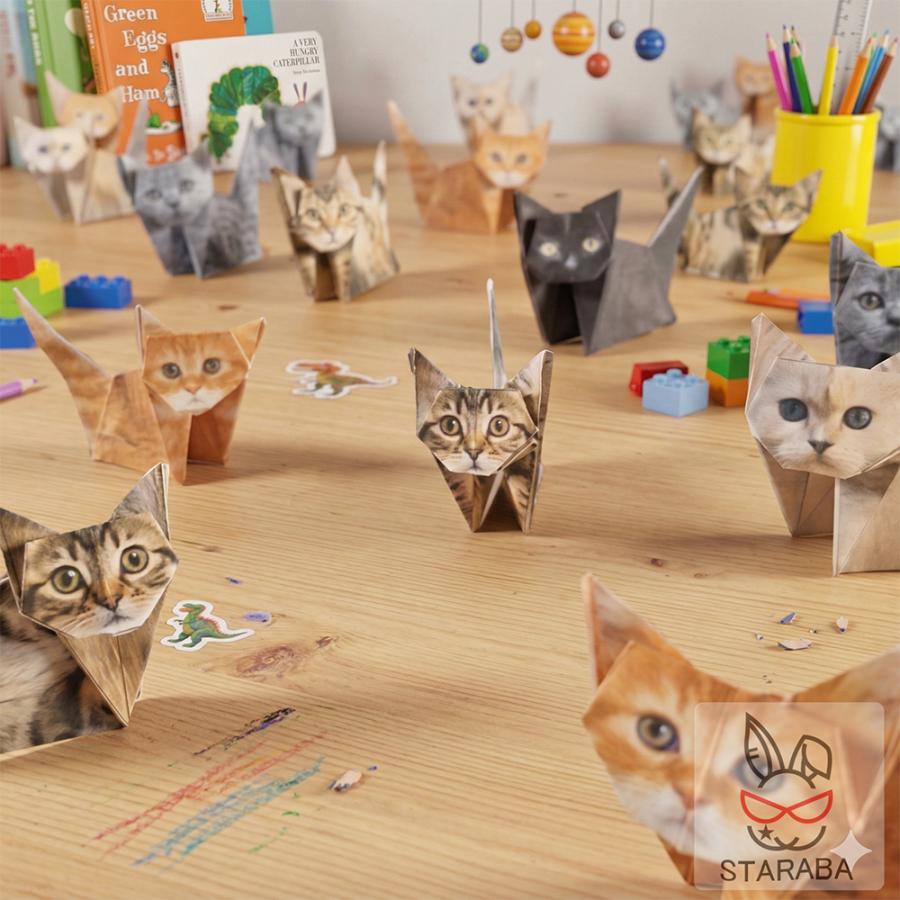 猫の折り紙 ねこの折り紙 リアル折り紙 かわいい おしゃれ 50匹の猫 3D リアル折り紙 ワンちゃんの折り紙 犬の折り紙 どうぶつの折り紙 メール便 ギフト |  | 04