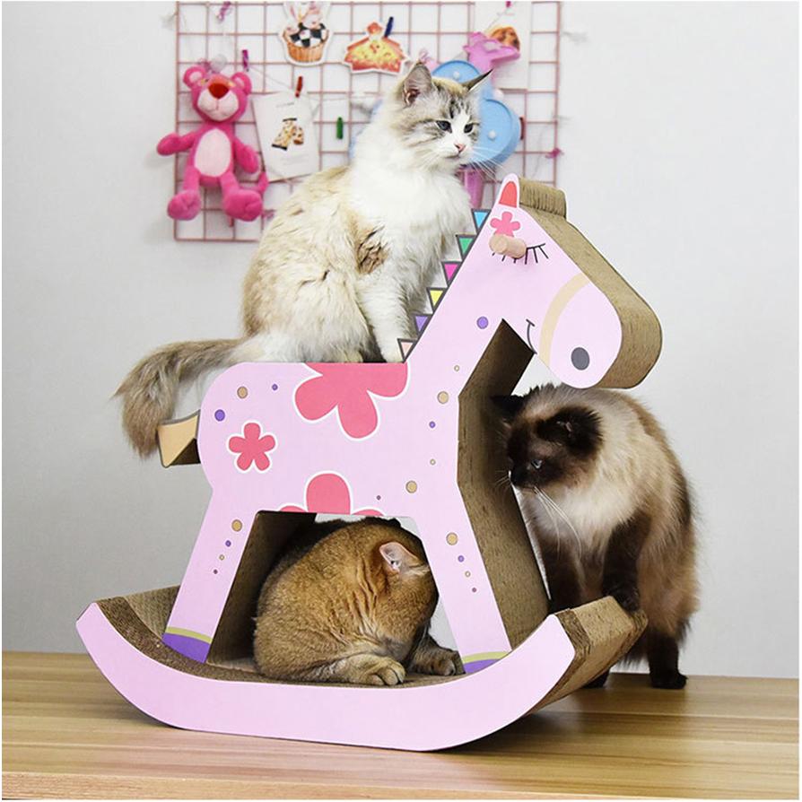 アウトレット送料無料 キャットタワー ピンク 馬 木馬 猫ソファー 遊びボード ピンク アニマル 据え置き 置き型 爪とぎ インテリア 長持ち 頑丈 段ボール 運動不足 遊び場 55 以上節約 Kwsrbd Com