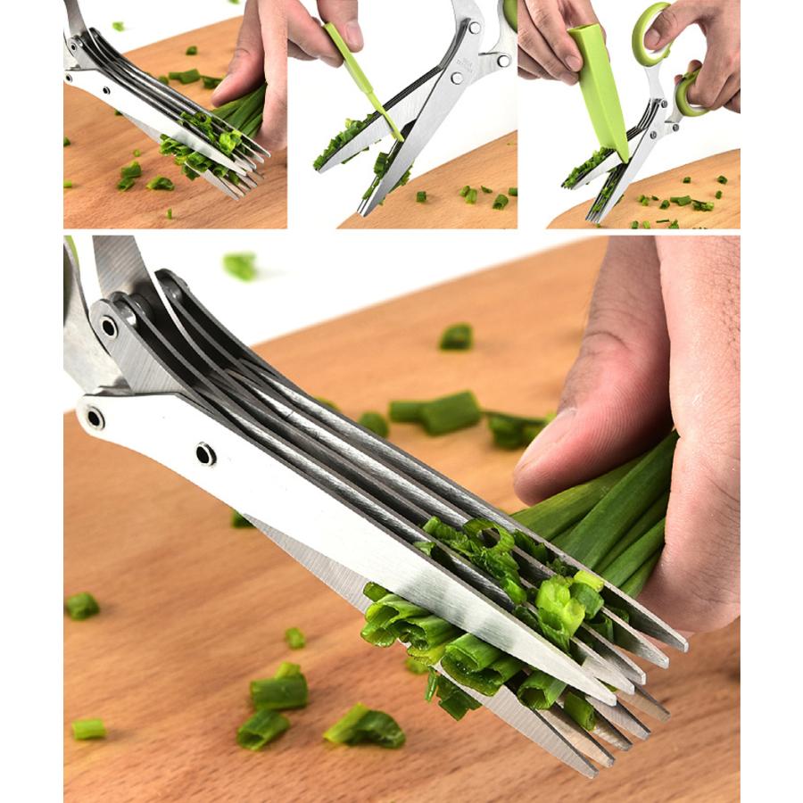 小ねぎハサミ ネギ きざみはさみ キッチン5連ばさみ 5連はさみ シュレッダーハサミ のりハサミ ステンレス製 便利 送料無料 238 Staraba 通販 Yahoo ショッピング