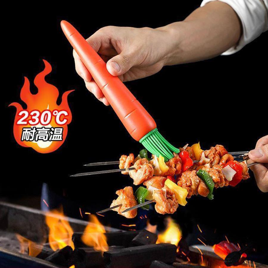 油引き　油ひき　オイルブラシ　鉄板・お好み・たこ焼き用品　シリコン製　人参（ 油ひき 料理ハケ 　刷毛　はけ ハケ 料理ハケ ）送料無料 |  | 01