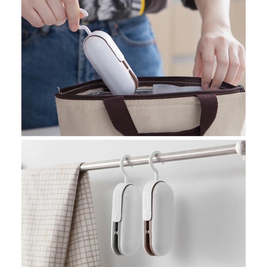 クリップシーラー フードシーラー シーラー 家庭用 ヒートシーラー 電池式 食品袋の再密封 フードクリップ イージーシーラー 密封 送料無料 |  | 05