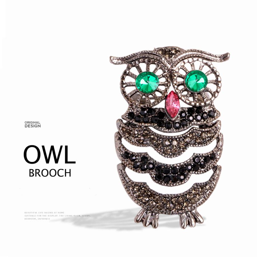 フクロウブローチ フクロウ 動物ブローチバッジ 動物 アクセサリー 小物 帽子やバッグのアクセントに  プレゼント  母の日 送料無料 | 