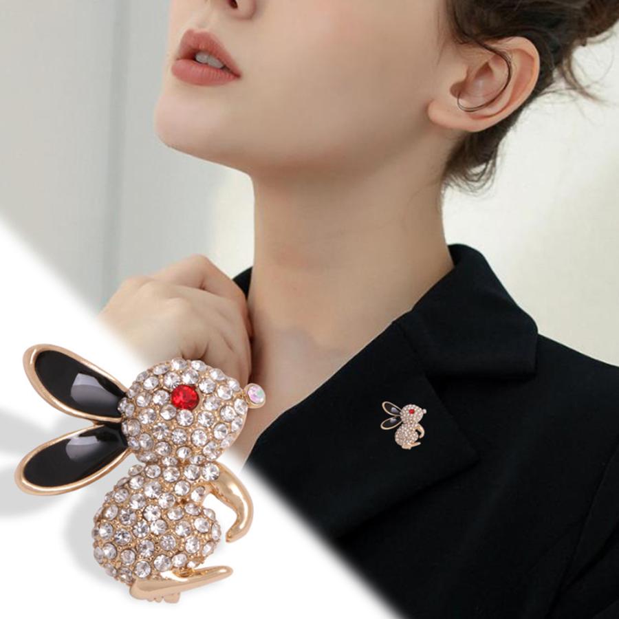 ウサギブローチ ウサギ　動物ブローチバッジ 動物 アクセサリー 帽子やバッグのアクセントに  プレゼント  母の日 送料無料 | 