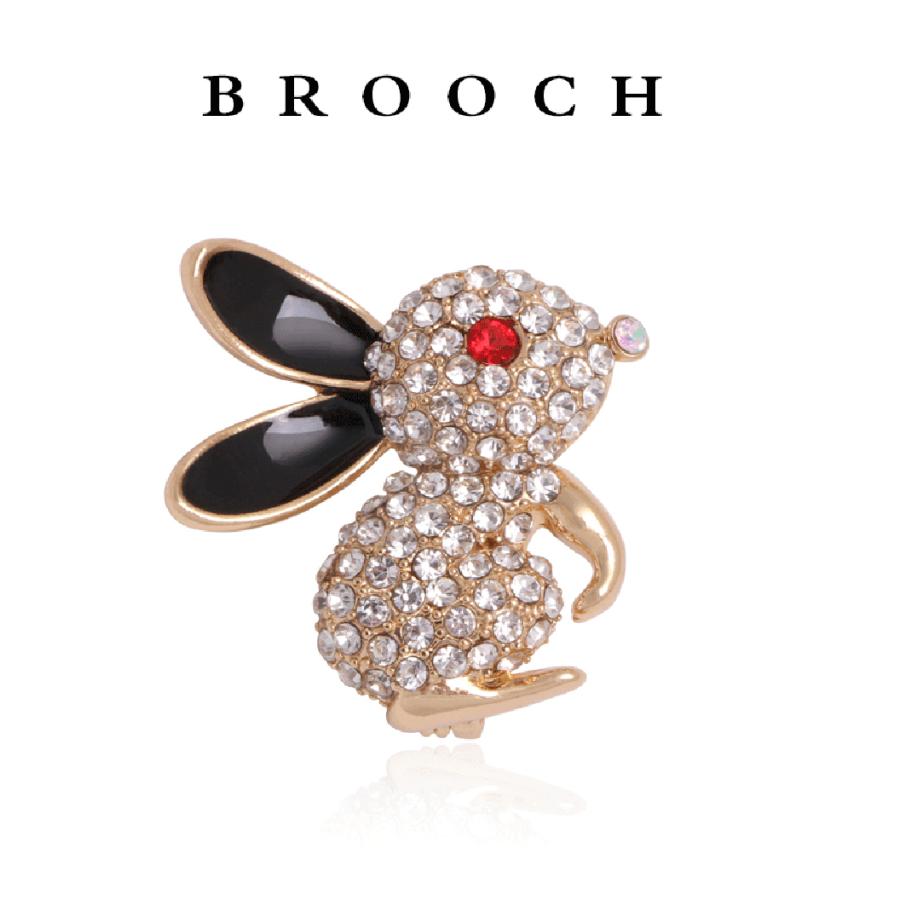ウサギブローチ ウサギ　動物ブローチバッジ 動物 アクセサリー 帽子やバッグのアクセントに  プレゼント  母の日 送料無料 |  | 01