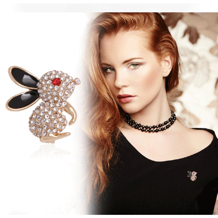 ウサギブローチ ウサギ　動物ブローチバッジ 動物 アクセサリー 帽子やバッグのアクセントに  プレゼント  母の日 送料無料 |  | 03