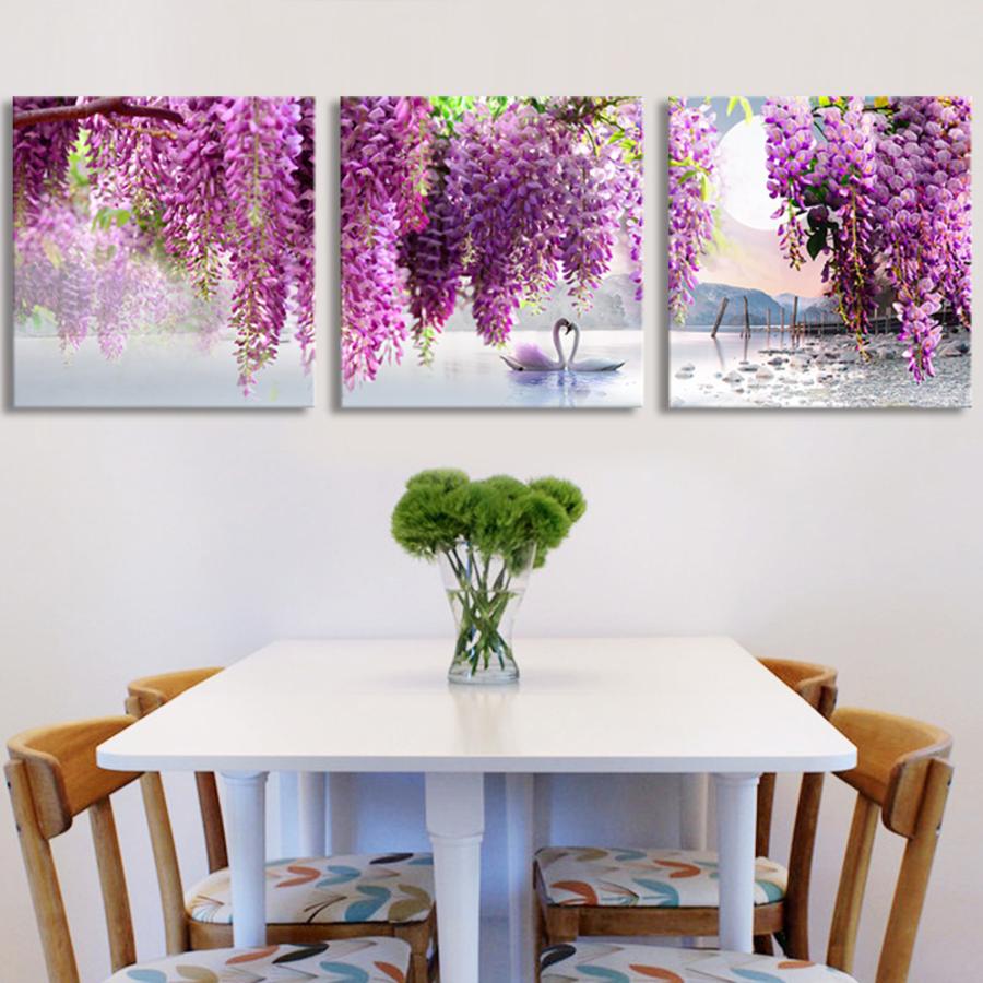 3枚セット 絵画 インテリア ファブリック 絵 植物 花　ハナ 人気 40×40cm  壁掛け アートパネル リビング プレゼント 送料無料 |  | 08