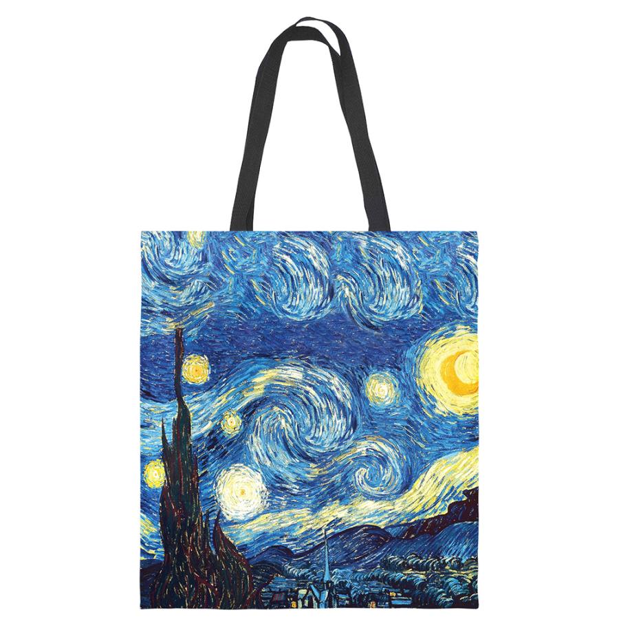かばん　エコバッグ 名画エコバッグ　ゴッホ　星月夜　夜のカフェテラス　ナイロン 折りたたみ コンパクト レジカゴ おしゃれ 春 夏 秋 冬 カジュアル　送料無料 |  | 05
