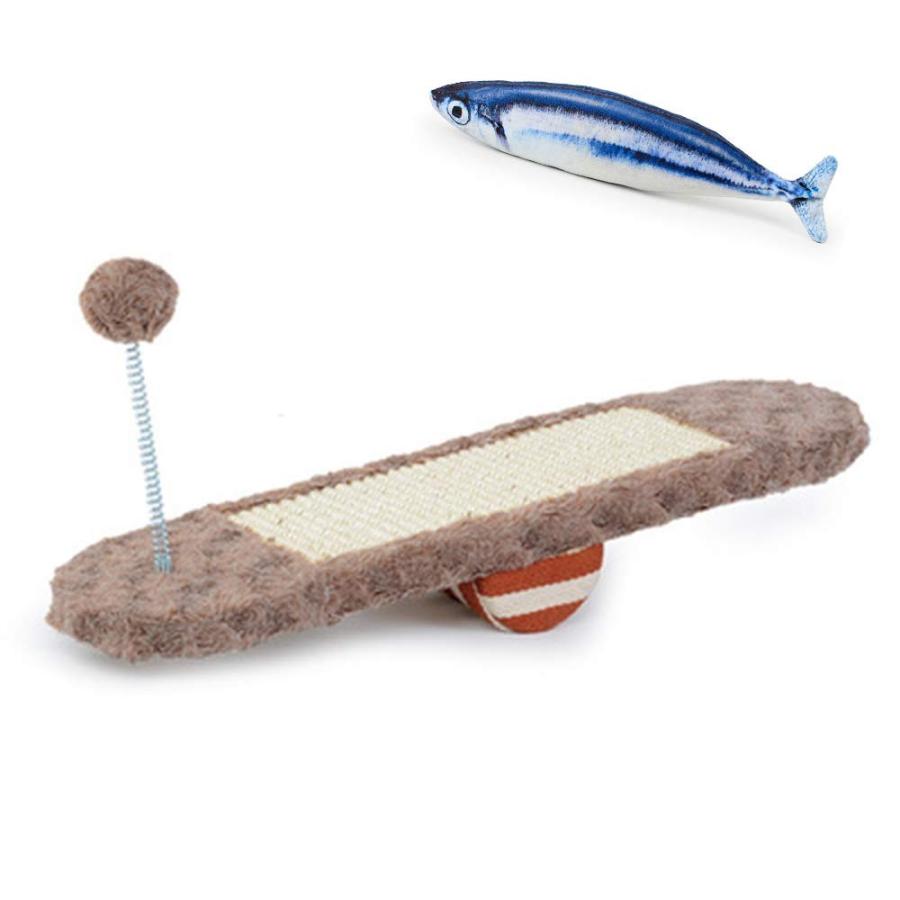 猫おもちゃ　2種セット　シーソー　爪とぎ　麻縄　揺れるポンポン　またたび入りぬいぐるみ　マタタビ入りぬいぐるみ　運動不足 |  | 02