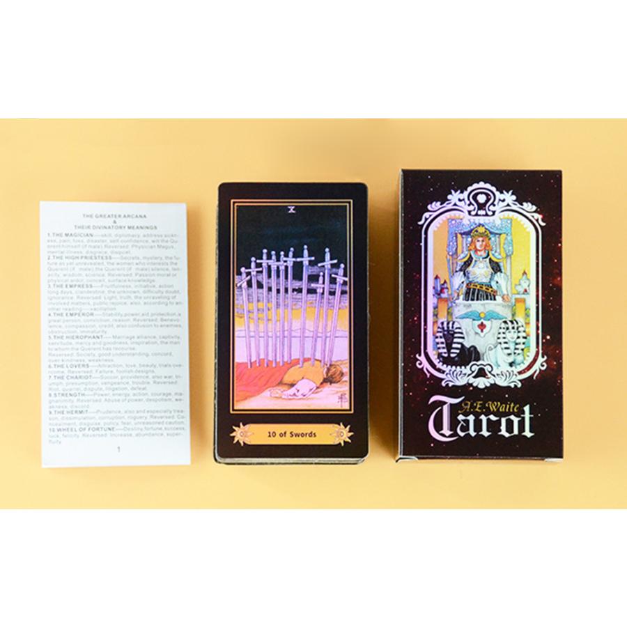 タロットカード ウェイト版 女王タロット 占い 78枚(大アルカナ22枚　小アルカナ56枚) 読み取りやすい絵柄　英文説明書 送料無料 |  | 06
