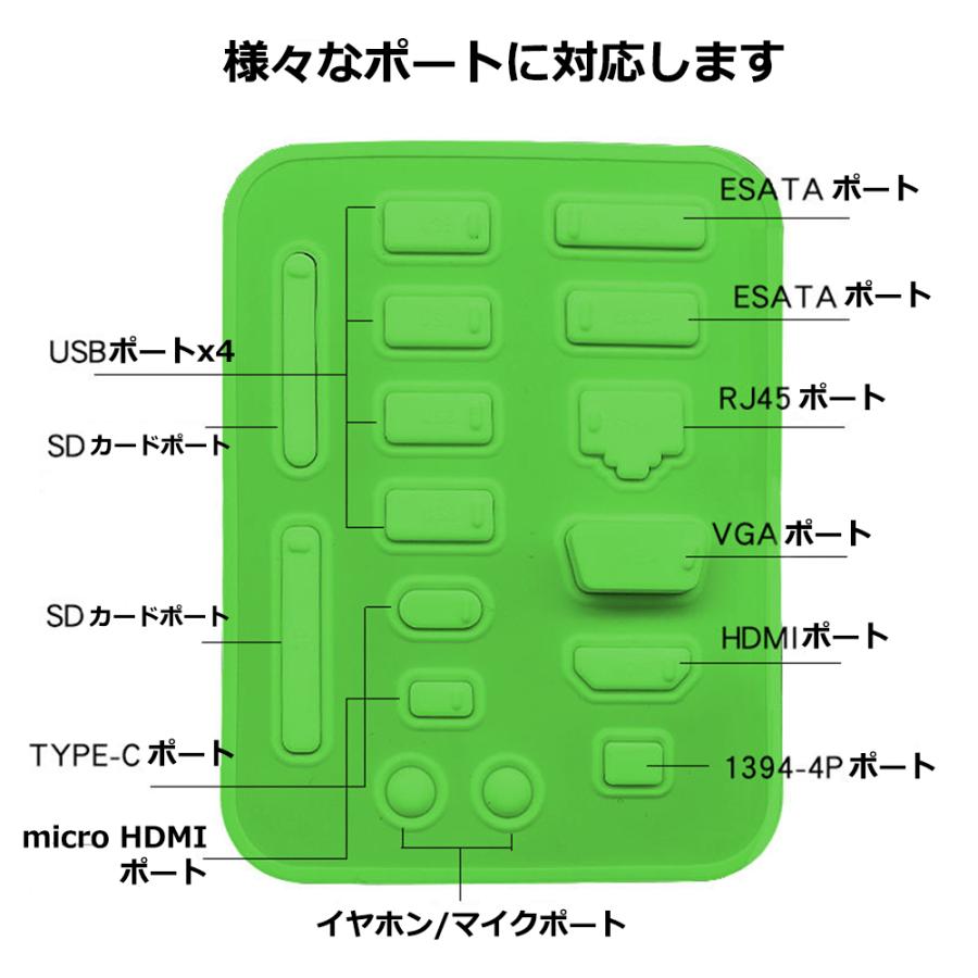 ラップトップ用抗ホコリストッパー シリコーンポート ノートパソコン用　16個入り　USBキャップ 防塵 カバー 抗ホコリストッパー　アンチダスト 送料無料 |  | 02