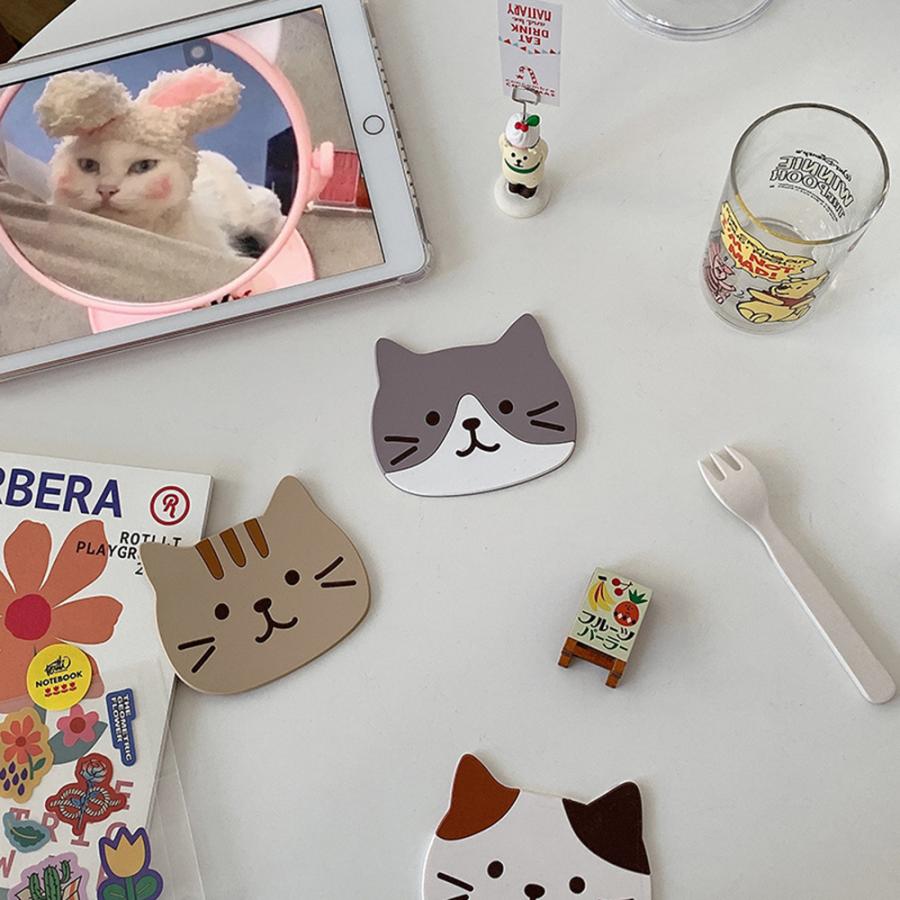 コースター かわいい インスタ映え シリコン製 猫 ねこ ネコ 猫型 ギフト プレゼント おしゃれ インテリア雑貨 店舗 ３枚セット 送料無料 |  | 11