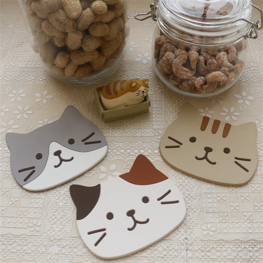 コースター かわいい インスタ映え シリコン製 猫 ねこ ネコ 猫型 ギフト プレゼント おしゃれ インテリア雑貨 店舗 ３枚セット 送料無料 |  | 05