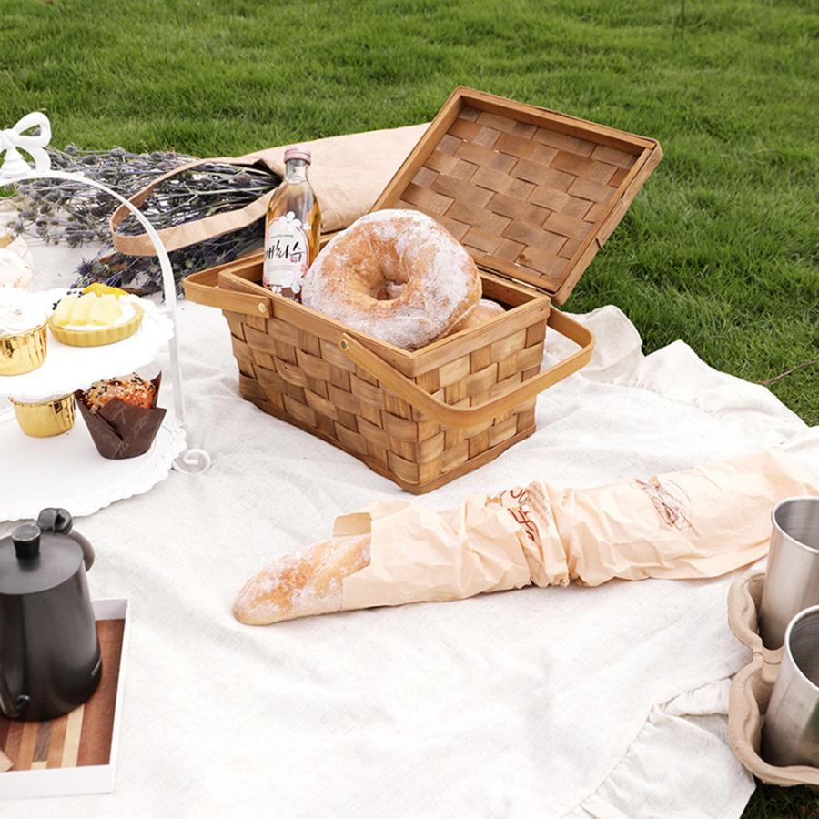 Wixero】 ふたハンドル付き 蓋付き まね藤編み ピクニック収納バスケット 通気性あり 旅行 お花見 行楽用 小物入れ 整理収 フタ付  ピクニックバスケット ピクニック かご 編み ラタン 藤 かわいい おしゃれ インテリア シンプル 結婚式 ウェディング 収納ボックス 送料 ..., image size:900x900