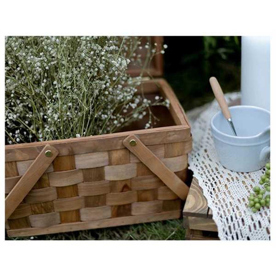 フタ付 ピクニックバスケット ピクニック かご 編み ラタン 藤