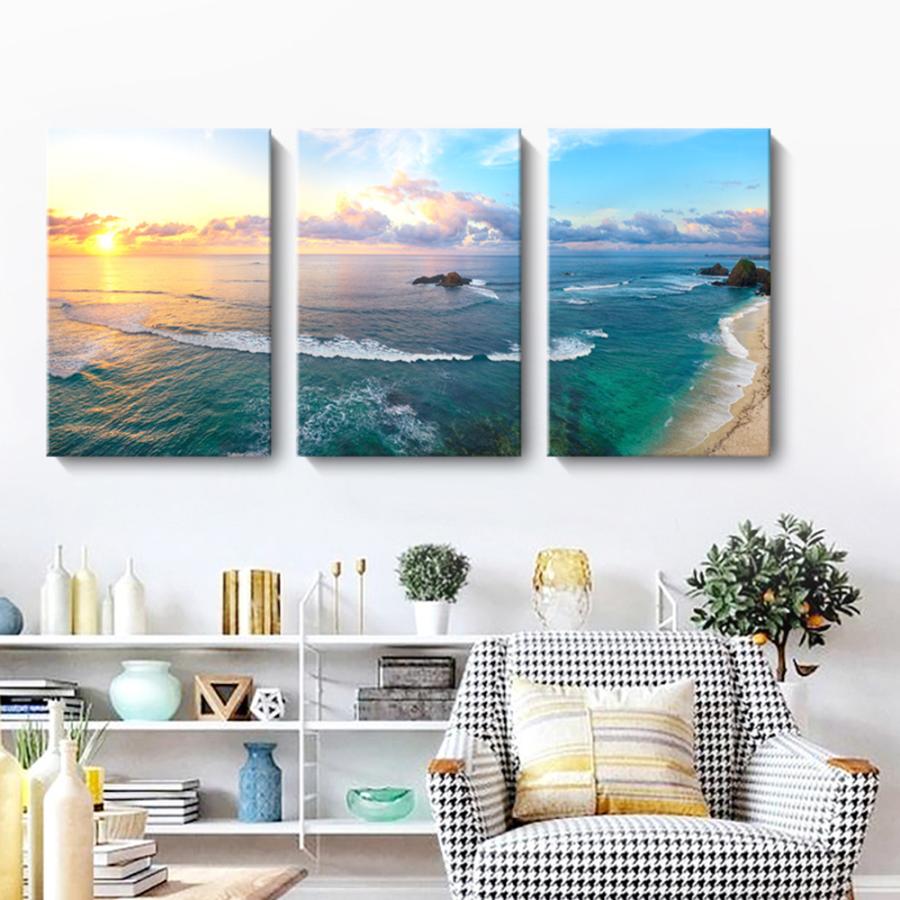 3枚セット 絵画 海 インテリア ファブリック 絵 人気 30×40cm 壁掛け