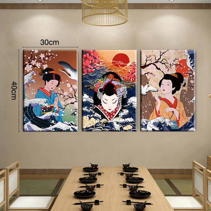 3枚セット 絵画 インテリア ファブリック 絵 和風 アート