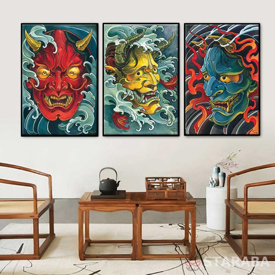 インテリア絵画【3】 3枚セット 絵画 インテリア ファブリック 絵 和風 アート