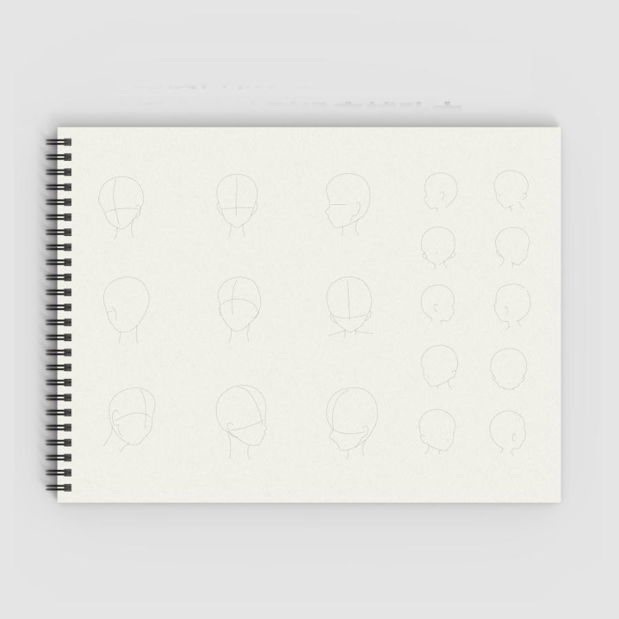 人物画練習帳 練習　人の顔　描き方　描く　A4 50枚入り 絵の上達を目指して練習していきましょう！ 送料無料 |  | 01