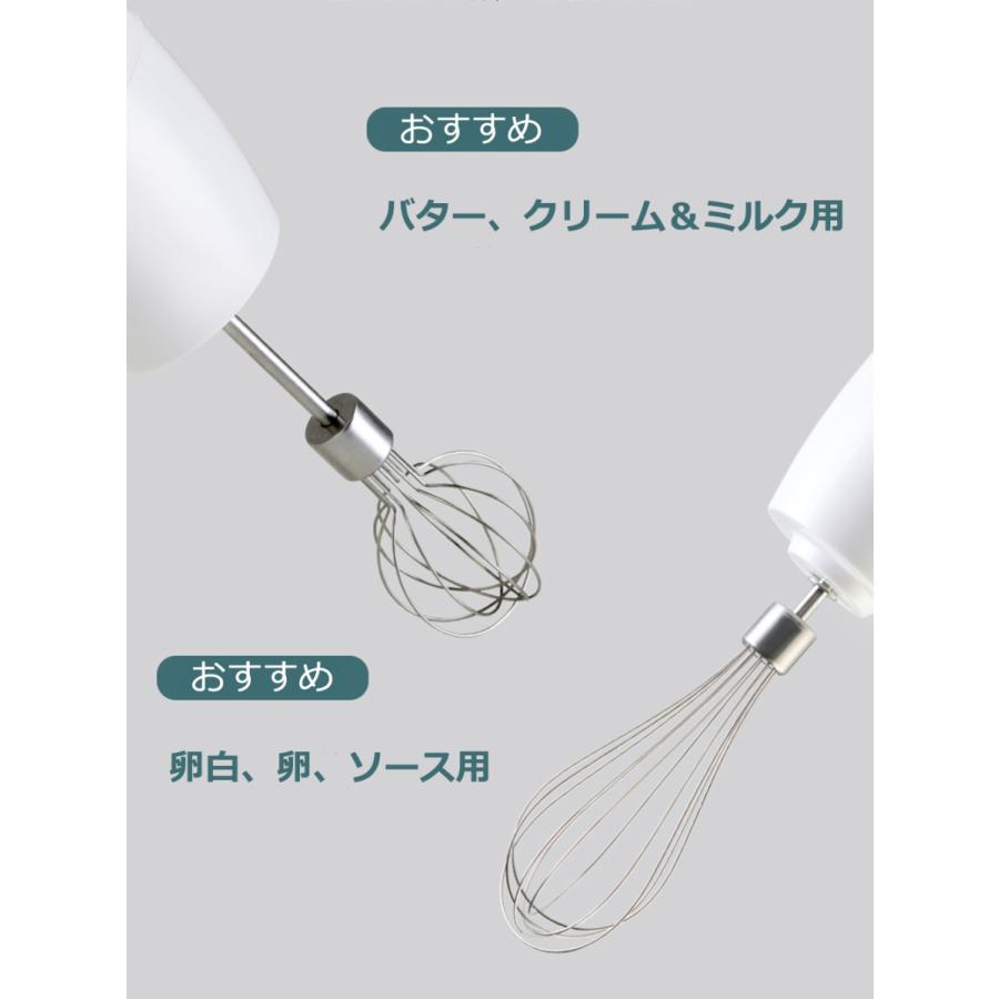 ハンドミキサー 泡立て器 チョッパー 5段階スピード ワイヤレス 電動