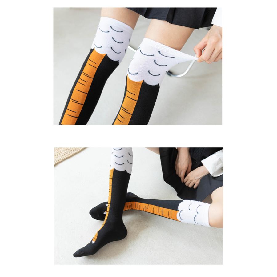 鳥足ソックス にわとりの足 ソックス ニーハイ ハイソックス おもしろ靴下 おもしろい ウケる １足組 送料無料 |  | 07