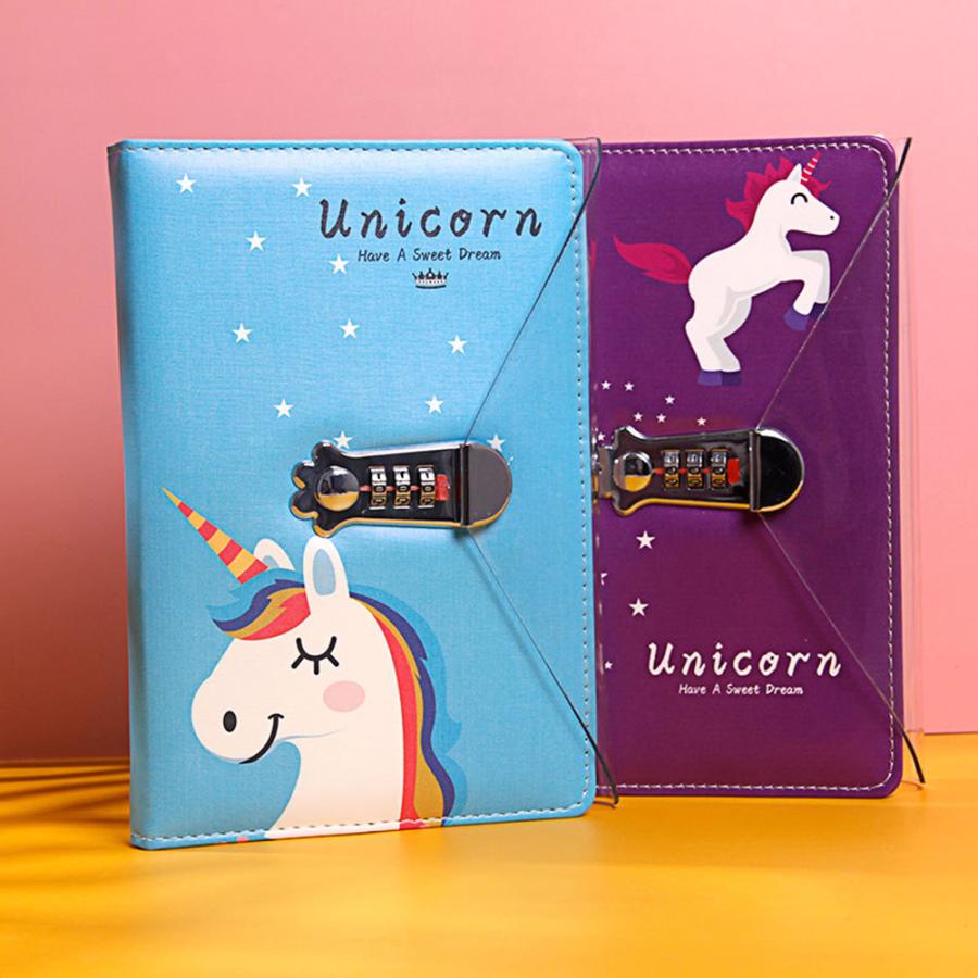 A5 ロック付きノート 鍵付きノート ユニコーンノート かわいい