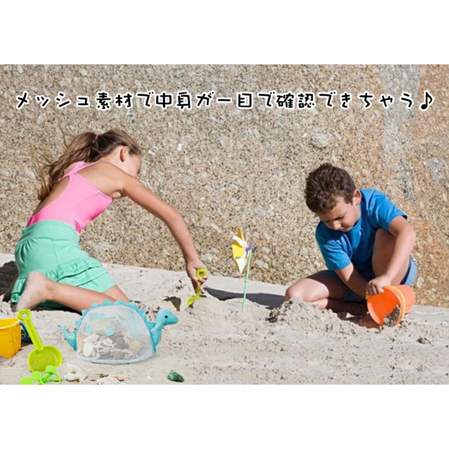 ビーチメッシュバッグ　恐竜さんビーチバッグ　子供用ショルダーバッグ ビーチトート プールバッグ　メッシュバッグ マリンスポーツ プール 海 軽量 送料無料 |  | 08