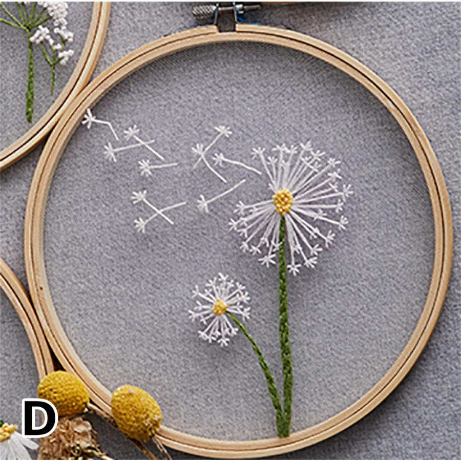 刺繍キット 刺繍 手芸材料セット 中級者向け 花 英語説明書付き 刺繍枠