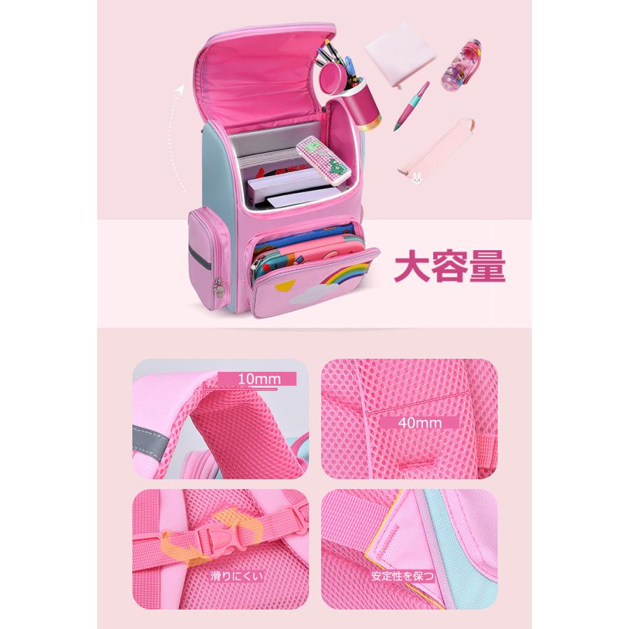 キッズリュック 小学生 子供用 かわいい おしゃれ ユニコーン 女の子  キッズ リュックサック 遠足 子供 通学 入学 撥水 1-6年生対応 送料無料 |  | 04