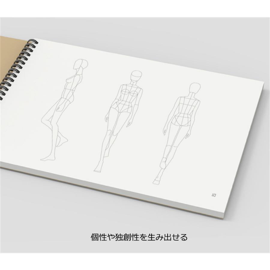 ファッションデザイン系　画材用紙セット デザイン画練習帳 ファッション画 デザイン画作成 イメージマップ作成
