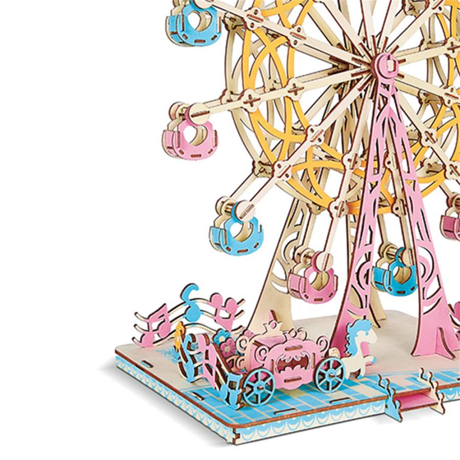 3Dウッドパズル 観覧車 3Dパズル 脳を活性化 木製 知育玩具 頭を使う 木製パズル 脳トレ ギフト 敬老の日 プレゼント 誕生日 送料無料 |  | 01