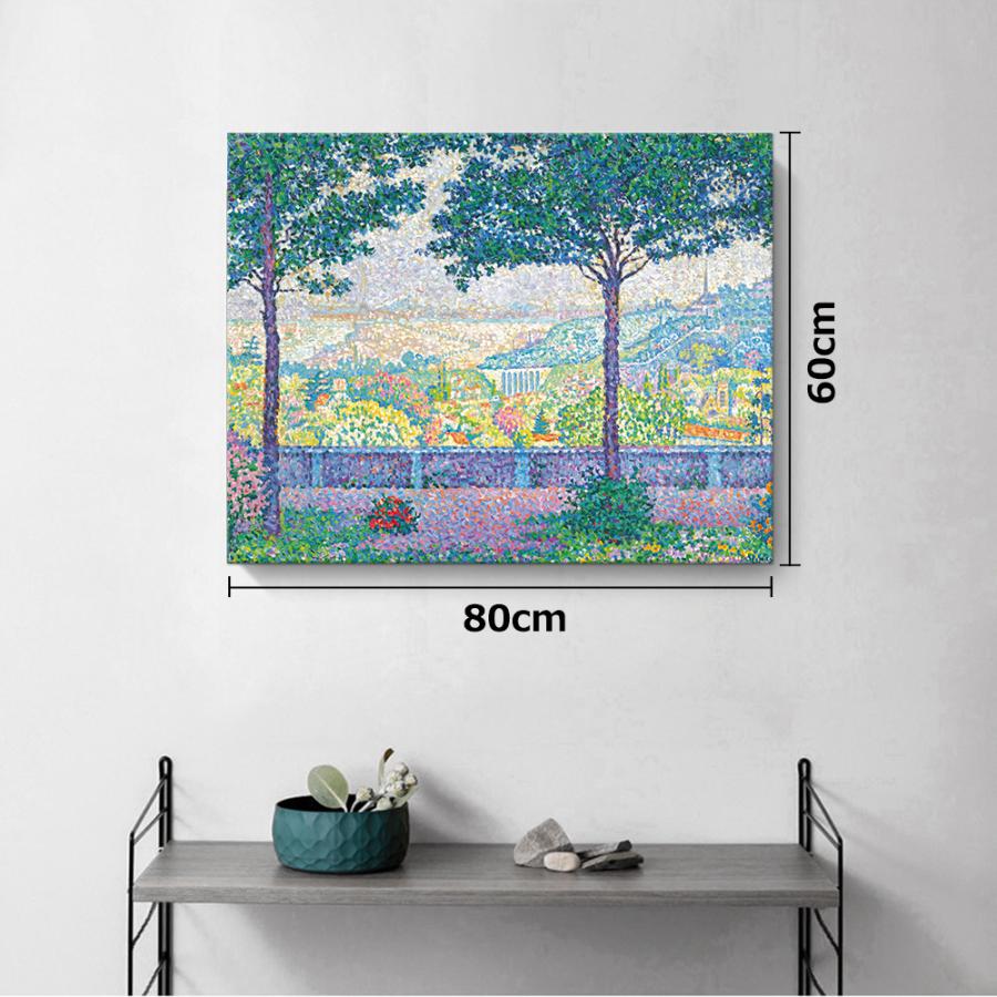 ポール・シニャック ファブリックパネル  絵画 インテリア ファブリック 絵 「ムードンのテラス」 60×80cm アートパネル  送料無料 |  | 02