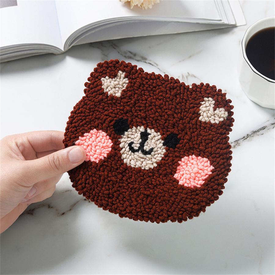 パンチニードル 材料道具キット コースター材料キット ニードルパンチ 刺繍 手芸材料セット 刺繍枠 ニードルペン 図案 布セット 毛糸 中級者向け 送料無料 |  | 01