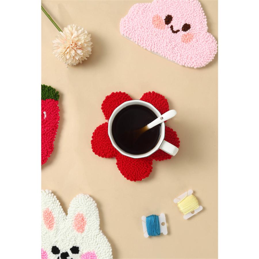 パンチニードル 材料道具キット コースター材料キット ニードルパンチ 刺繍 手芸材料セット 刺繍枠 ニードルペン 図案 布セット 毛糸 中級者向け 送料無料 |  | 11