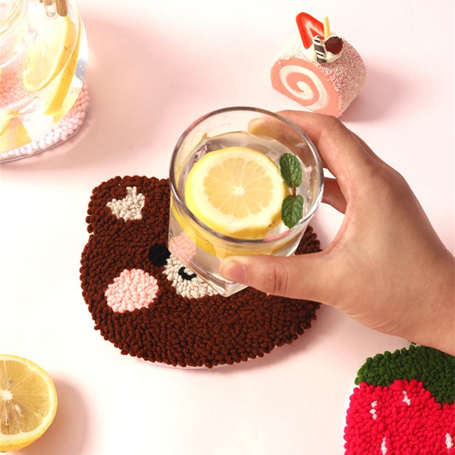 パンチニードル 材料道具キット コースター材料キット ニードルパンチ 刺繍 手芸材料セット 刺繍枠 ニードルペン 図案 布セット 毛糸 中級者向け 送料無料 |  | 02