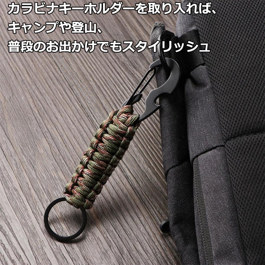 カラビナキーホルダー キーリング リング キーホルダー 登山 釣り キャンプ ハイキング 森林 フック 鍵 キー おしゃれ 小物 軽量 耐久性 ２本セット 送料無料 |  | 02