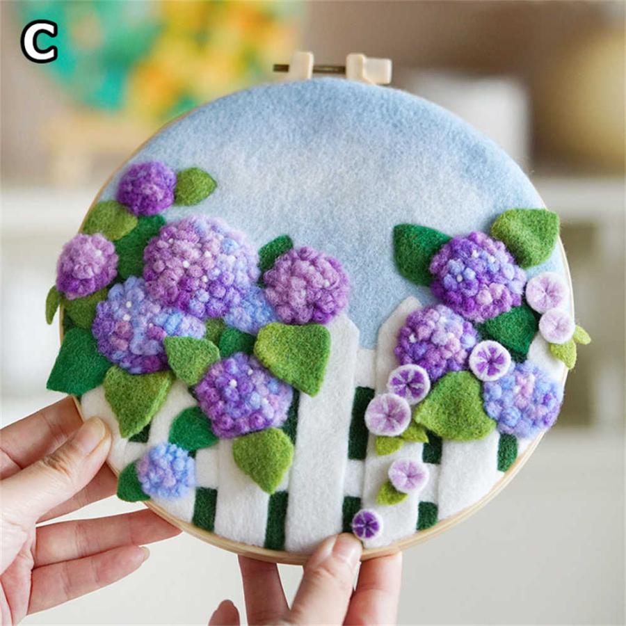 羊毛フェルトキット 材料道具キット 手芸材料セット 手作り 刺繍枠 ニードル 羊毛 図案 布セット 動画サポート フェルトツール 初心者 簡単さ 手軽さ 送料無料 |  | 08