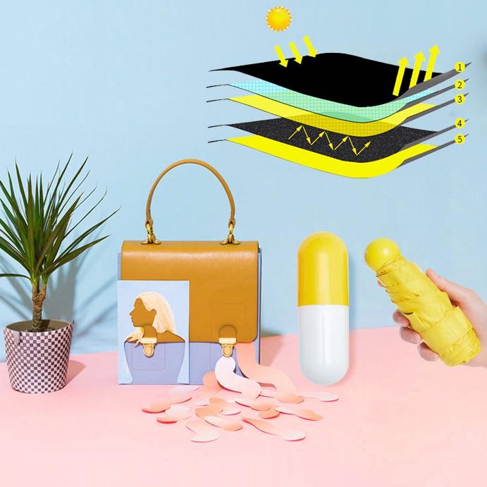 折りたたみ傘  軽量 コンパクト  軽い  6本骨  晴雨兼用  日傘  紫外線対策  カプセル ケース付き  かわいい  面白い 紫外線対策 |  | 06