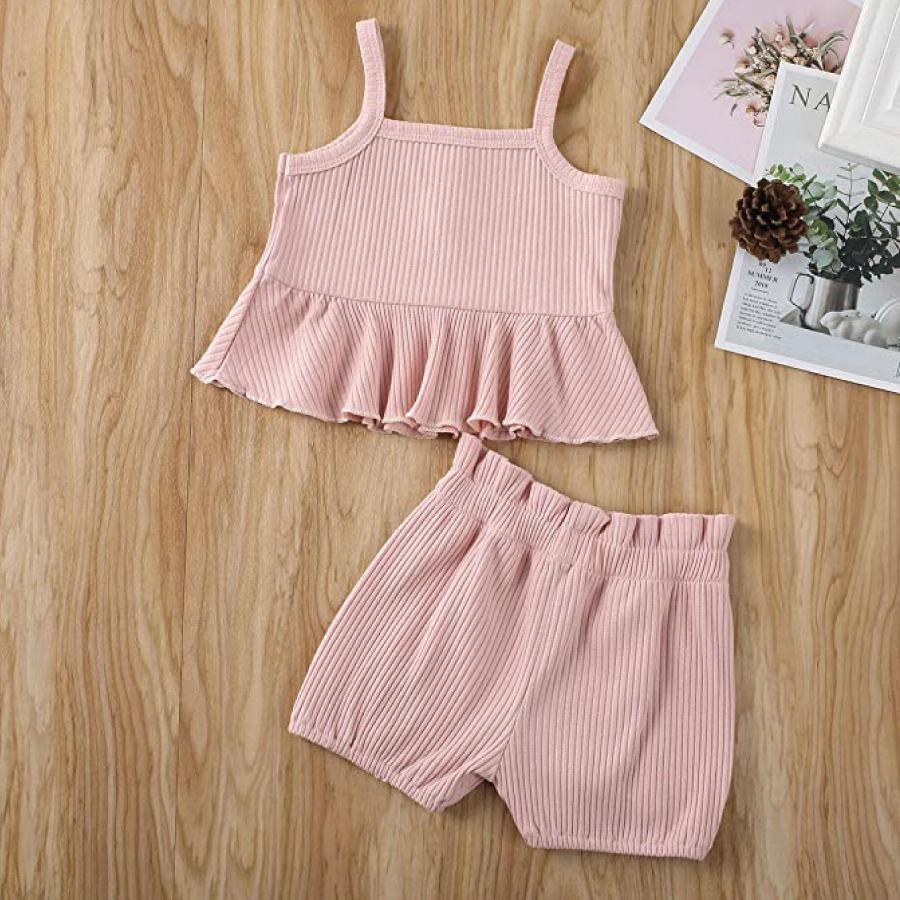 子供 女の子 上下セット 服 パジャマ キャミソール パンツ 上下セット ルームウェア 部屋着 無地 柔らかい 春夏秋 通気性 クリックポスト 送料無料 |  | 01