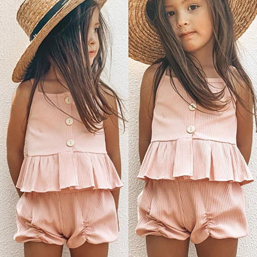 子供 女の子 上下セット 服 パジャマ キャミソール パンツ 上下セット ルームウェア 部屋着 無地 柔らかい 春夏秋 通気性 クリックポスト 送料無料 |  | 05