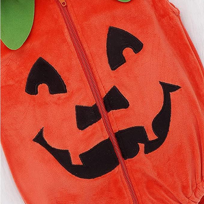 ハロウィン ロンパース 90 100 かぼちゃ コスプレ コスチューム カバオール 仮装 女の子 男の子 ベビー服 ボディスーツ 帽子付き 撮影 パーティー送料無料 |  | 03