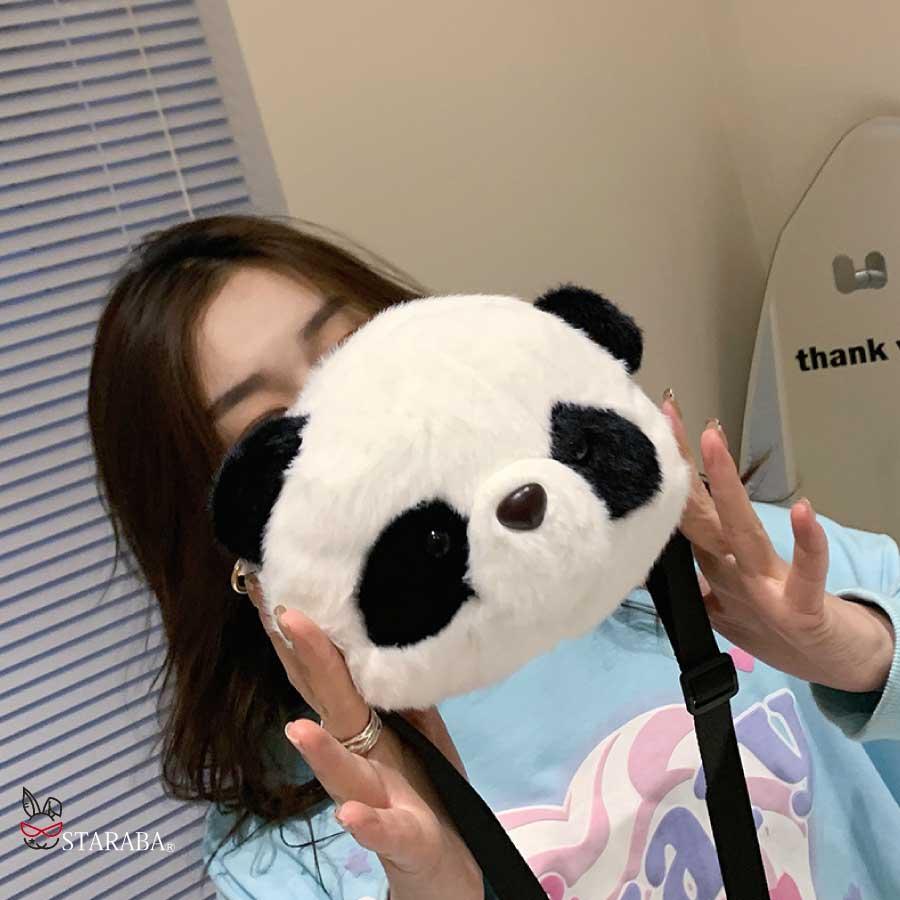 パンダぬいぐるみ付きボディバッグ ボディバッグ パンダぬいぐるみ付き