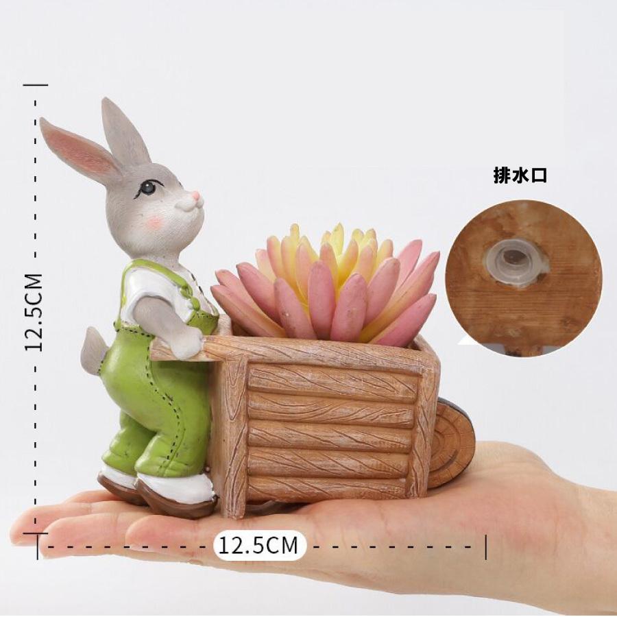 植木鉢 うさぎ ガーデニングオブジェ 鉢植え フラワープランター 多肉
