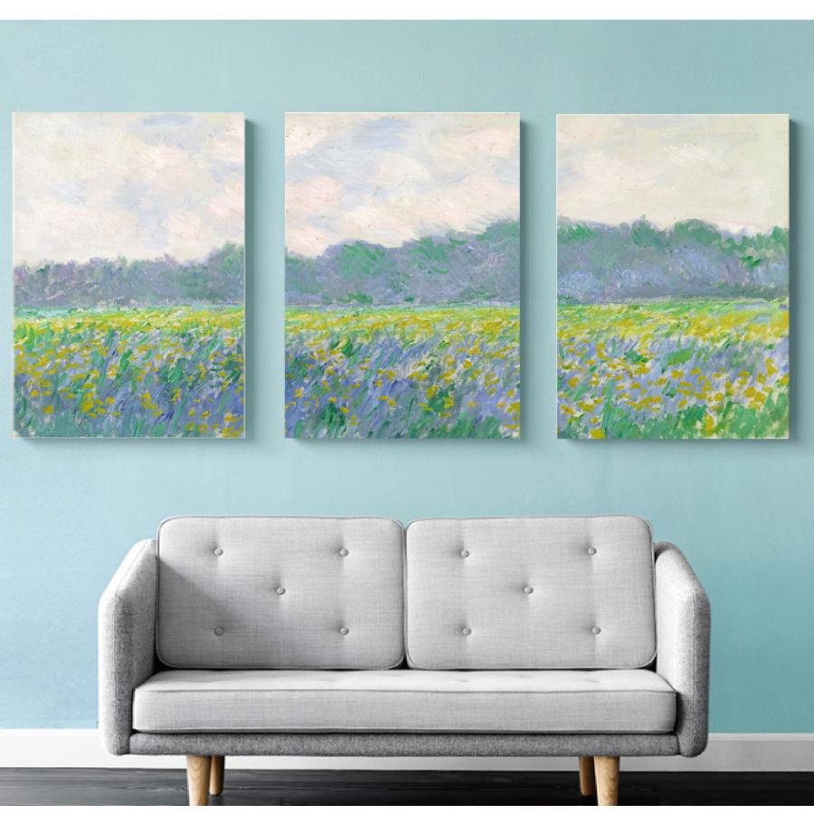 クロード・モネ ジベルニーの黄色いアイリス畑 油絵 風景画 壁掛け